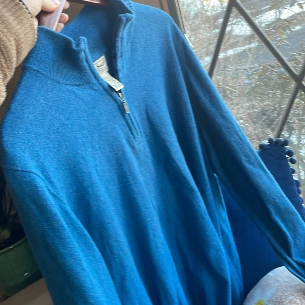 LL Bean Cotton Cashmere Quarter Zip Sweater